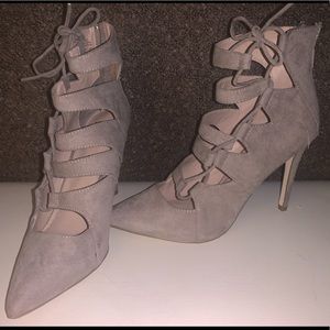 Taupe cut out heels